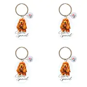 4x Splosh Pet Cocker Spaniel Keyring Animal Keychain Hanging Accessory 4x8.5cm