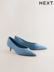 Blue Standard/Wide Fit Forever Comfort® Point Toe Low Kitten Heels (AV7542) | $54