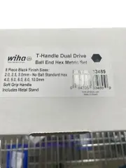 Wiha 33489 Dual Drive Hex Metric T-Handle Set w/ Metal Stand, 8 Pcs
