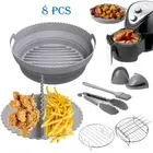 8Pcs Air Fryer Collapsible Round Air Fryer Liner for Ninja AF100UK, AF160UK 5.5L