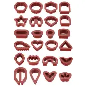 Polymer Clay Cutters, 24 Pcs Clay Cutters Polymer Clay Earrings Kit Mini, Red