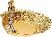 Fruit Bowls Creative Peacock Fruit Tray,Exquisite Golden Small Fruit Plate,Candy Nuts Snack Serving Storage Trays for Table Organizer Snack Plate
