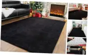 Washable Rugs for Living Room Bedroom, 5x7 Feet Super Soft 5 x 7 Feet Black