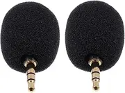 WHAMVOX Mini Wireless Microphone Set of 2 Perfect for Phone Camera Sound Windscreen Noise Reduction Black