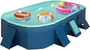 [Everkeen] Foldable Swimming Pool 8.5ft Paddling Pool for Adults, Non-Inflatable Outdoor Garden Sturdy Swimming Pools for Summer