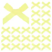 100-Pack Mini Craft Ribbon Bow,1x1.6 Inch for Craft DIY[Light Yellow]