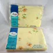 Pacific Percale Double Bed Sheets Flat Fitted Yellow Daisies NEW Sealed USA