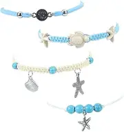 COLLBATH Ankle Chain Set Women's Summer Anklet Bracelets Turquoise Decoration Beach Anklet for Party and Beach Wear