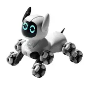 Remote Control Robot Dog Toy, Smart Robot Dog for Kids, Interactive Dancing and Sound, RC Stunt Robot Toys with LED Eyes, for Boys and Girls Gifts,White