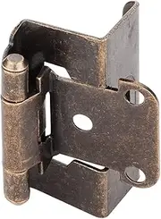 [Merriway] BH06003 Antique Bronze Amerock Style Sprung Overlay Face Frame Cabinet Hinge, 1.5 mm - Pack of 2