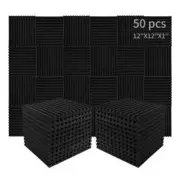 50PCS Studio Acoustic Foam Sound Absorption Proofing Panels Tiles Wedge Decor