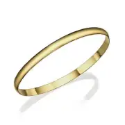 Moroccan Bangle Bracelet in 14K Yellow Gold Satin Matte Stacking Bangle Jewelry