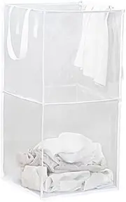 [AIMALL] Foldable Laundry Hamper Basket Bin Organiser | Mesh Washing Clothes Storage Bag with Handles | Compact & Portable for Home, Dorm, or Travel Use