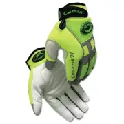2980 Goat Grain Hi-Vis Reflective Back Knuckle Protection Mechanics Gloves,