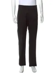 Louis Vuitton NWT Men's Uniform Black Flat Front Slim Straight Dress Pants 48