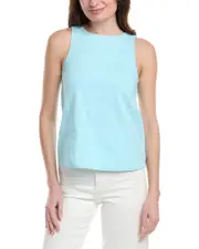 Theory Racerneck Linen-Blend Shell