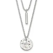 Sterling Silver 2-Strand Hammered Circle And Bar Necklace