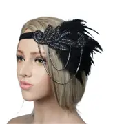 1920s Black Great Gatsby Flapper Headpiece