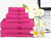 650GSM 100% Egyptian Cotton 7 Pieces Bath Towel Set Or 7 Pieces Bath Sheet Set Fuchsia (7 Pieces Bath Sheet Set)