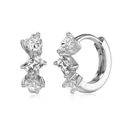 ANYCO Earrings 925 Silver Diamond Dazzling Huggie Hoop Fashion Accessories