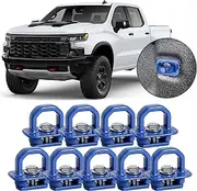 Aluminum Tie Down Anchors Truck Bed Side Wall Anchor fit for 2007-2023 Chevy Silverado/GMC Sierra, 2015-2023 Chevy Colorado/GMC Canyon, Truck Bed Cargo Hooks, DZ97903, Blue, 9pcs