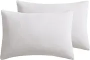JELLYMONI 2 Pack White Velvet Pillowcases Standard Size - Ultra Soft Flannel Pillow Covers with Envelope Closure (Pillows are not Included)