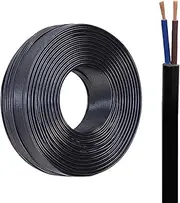 2 Core 0.5-6.0mm² H03VV-F/H05VV-F EU Standard Flexible Power Cable CE/Reach/CB Certified Oxygen-Free Copper -10℃-70℃ PVC Sheath for Industrial Machinery & Electronics(65ft,2 * 0.75mm2)