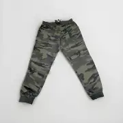 Splendid Green Camo Jogger Pants Womens Sz L Rayon Pull On Stretch Drawstring
