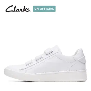 Clarks CraftCup 錶帶皮革女式運動鞋白色