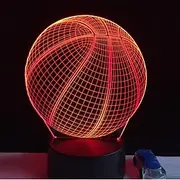 3D Basketball Night Light Optical Illusion Lamp with 7 Colors Changing Smart Touch Birthday Valentine's Day Gift for Sport Fan Boys Girls