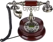 FLEXMAN Classic European Antique Vintage Telephone, EU Style Retro Wired Corded Telephone Landline with LCD Screen, Stylish Desktop Decoration for Home Office