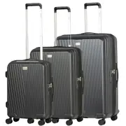 Volair Vmax Hardside 3 Piece EXP Spinner Suitcase Set Black