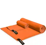 2 Pack Microfiber Towel for Camping Backpacking Gym Beach Swimming Yoga,Orange