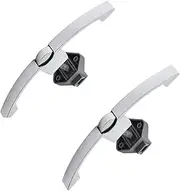 Chrome Arc Push Button Pull Handle Lock for Caravan, RV, Cupboard, Yacht, Boat Drawer, Zinc Alloy Handle for Hanging Cabinet Door, Trailer (2 Pack, Silver)