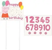 Amscan Peppa Pig Confetti Party Customizable Cake Topper Pick (Pack of 2)