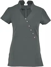[IBEX] TN5FR Frock Beauty Tunic for Spa & Salon | Back Zipper Beautician Uniform for Nail & Massage Therapists | Health Workwear