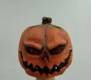 Scary Evil Pumpkin Head Ghoul Latex Mask Halloween Props Horror Jack-O'-Lantern