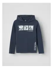 [Name It] Sonny Printed Long Sleeve Hoodie in Navy