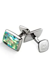 M-Clip® Abalone Cuff Links in Stainless Steel/Green at Nordstrom One Size