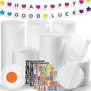 36Pcs Craft Foam Circles with Stickers, Elastic String and Needle, 3 Inch Round Foam Circles for Friendship Bracelet, Birthday Party, Christmas Decoration DIY Projects
