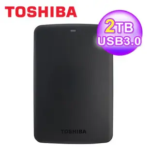 TOSHIBA 黑靚潮II Canvio BASICS A2 2TB 2.5吋 USB3.0 外接式硬碟 (黑)