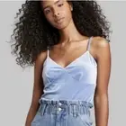 NEW Wild Fable Crushed Velvet Light Blue Camisole Top Extra Large Pullover