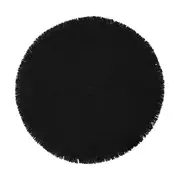 Black Round Fringe Placemat