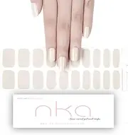 Nka Semi Cured Gel Nail Polish Strips -20 Gel Nail Strip Wraps - UV LED Lamp Curing Stickers -Sandy Beige