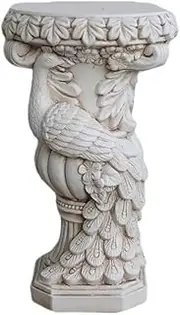 Roman Pillars Decor Peacock Roman Pillar Outdoor Pedestal Stand Decorative Ornament Creative Greek Columns Statue Garden Plinth(White)