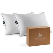 Pillows Queen Size Set of 2, Goose Feather and Down Pillow for Sleeping,