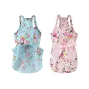 Lovely Puppy Beach Dress Bowknot Beach Dress Dog Camisole Skirt Spring