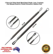 2 Pcs Set Blackhead Acne Blemish Comedone Pimple Extractor Remover Tool Kit