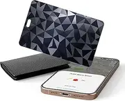 Ucard Wallet Tracker Card, Thin Bluetooth Tracker, Works with Apple Find My (iOS Only), Rechargeable, Wallet Finder and Item Locator for Wallet, Luggage Tags and More (rhombus Black)