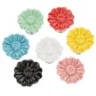 Vintage Chrysanthemum Flower Ceramic Door Knob Cabinet Drawer Cupboard Handles